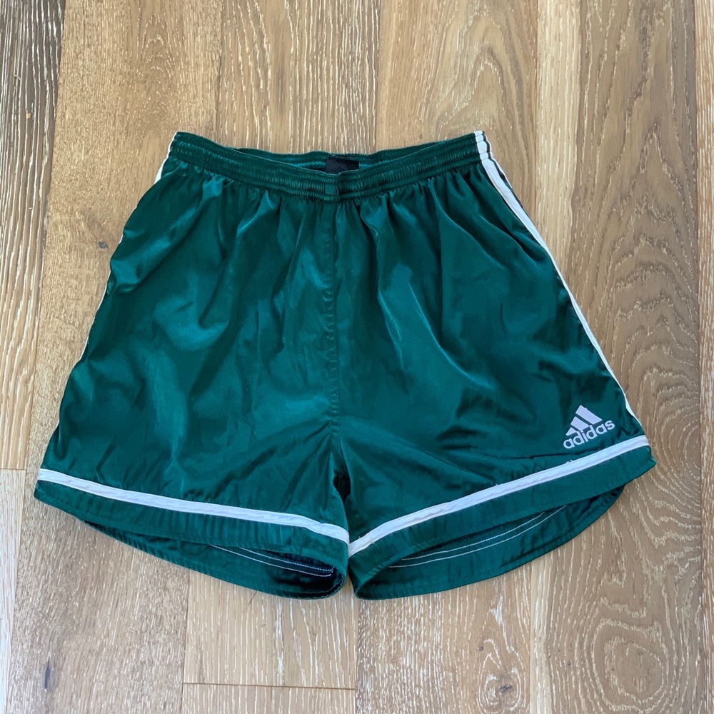 Adidas Retro Track Shorts Green + White 14